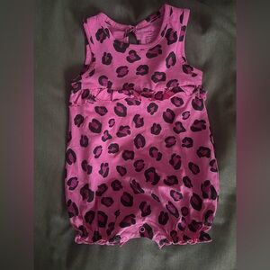 Two George Baby Cheetah and Heart button romper